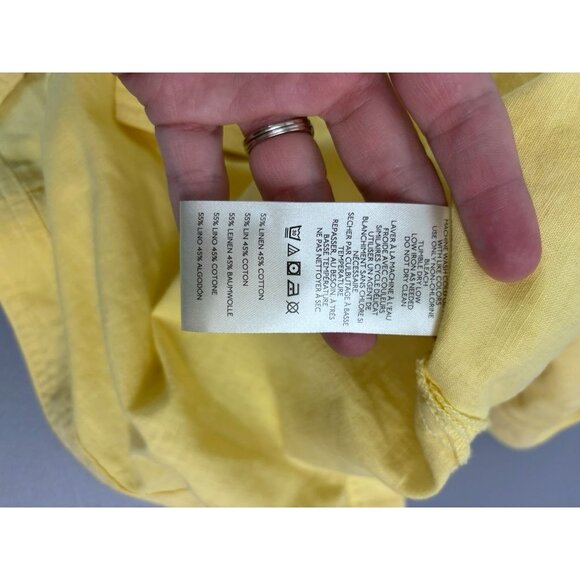 Pilcro women's XS yellow linen cotton v-neck sleeveless tunic top - Picture 6 of 6